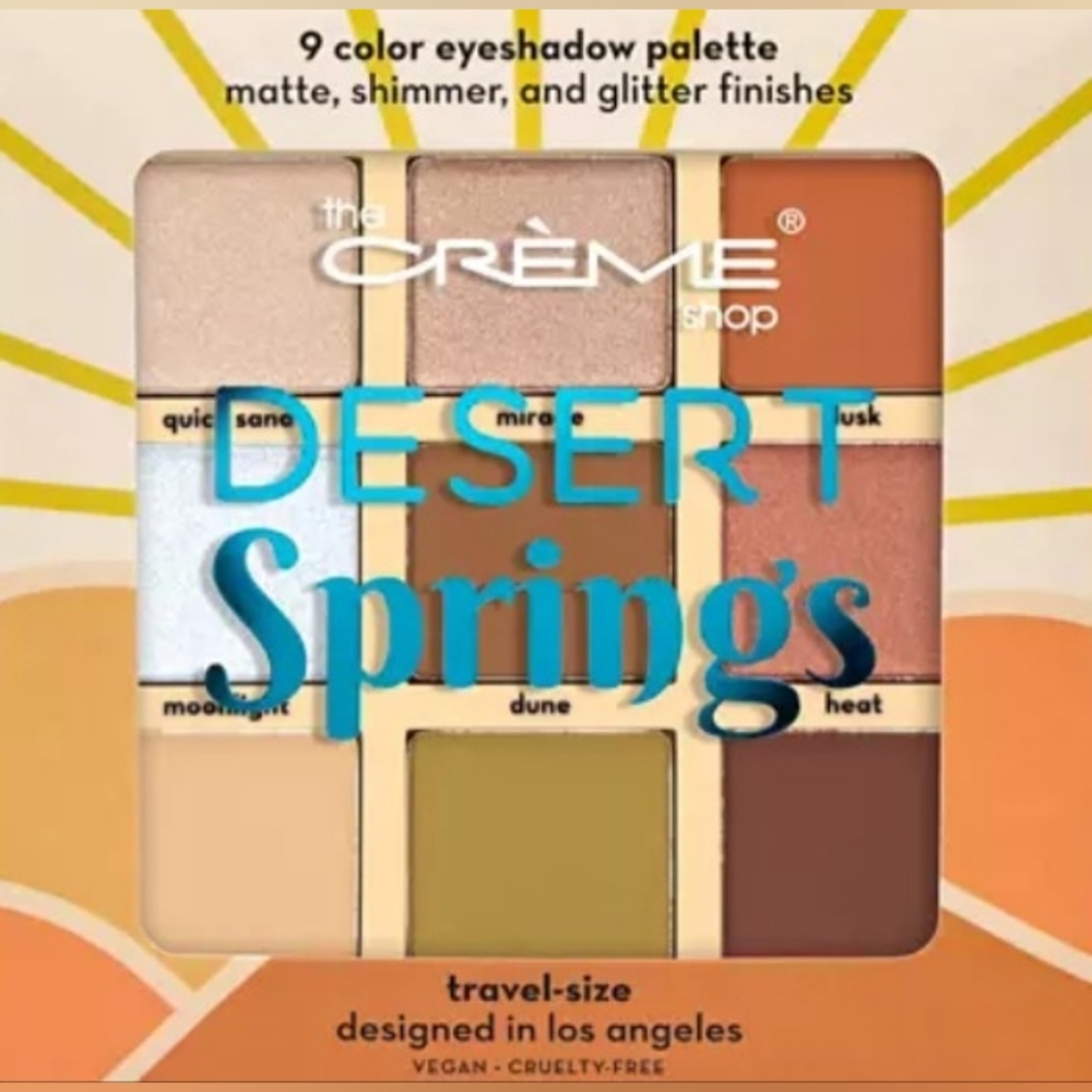 the Crème Shop Desert Springs 9-Color Eyeshadow Palette - Warm Neutrals & Bronze